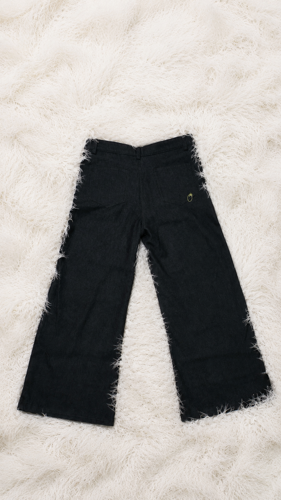 JEANS ANANTA RUBINO * BLACK WITH IMPERIAL PORPORA EMBROIDERY [lime edition]