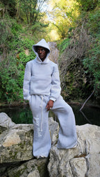 NIRMOKA HOODIE * GREY WITH TRANSPARENT SCALE INSERTS