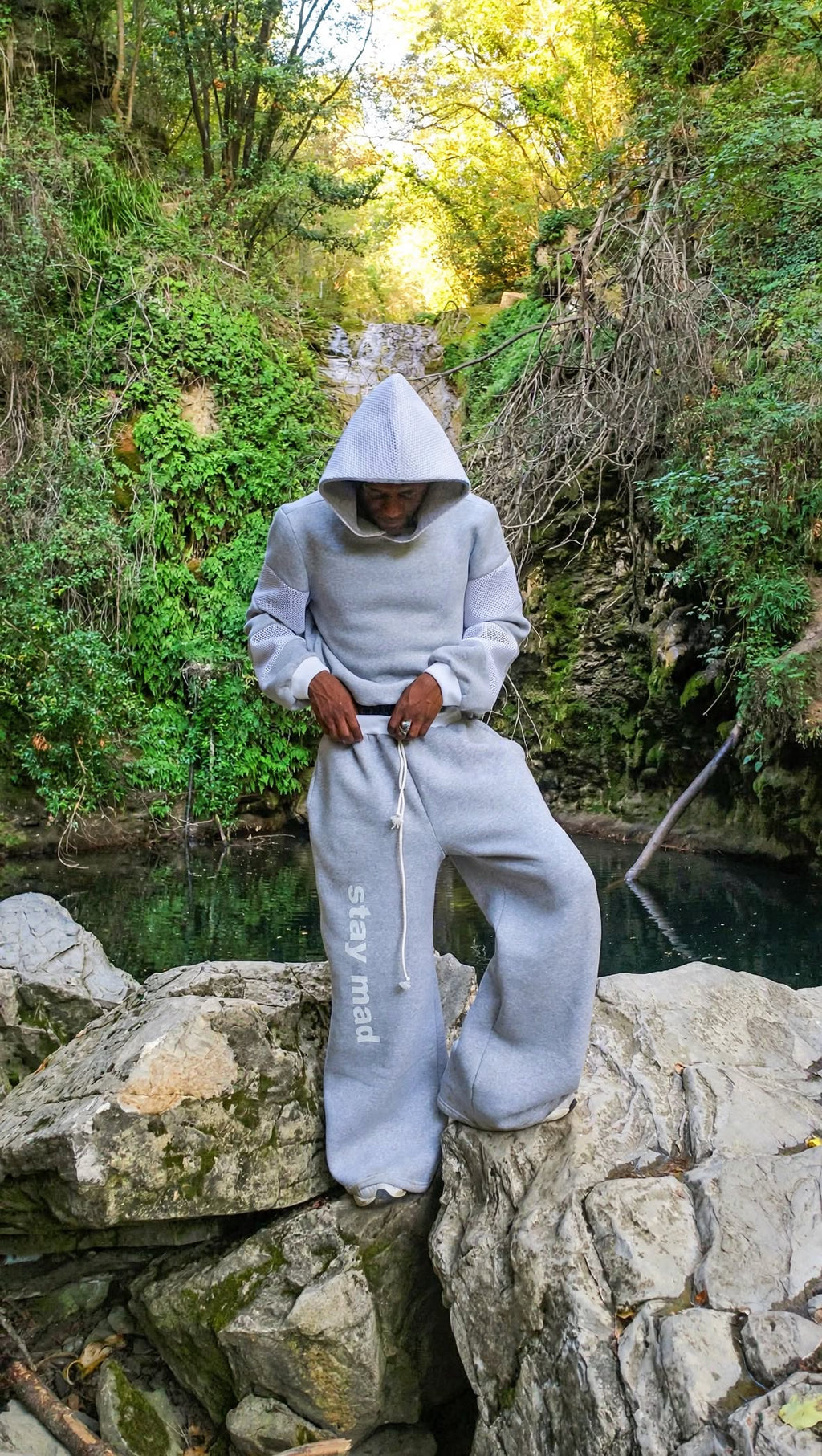 UNMATTA SWEATPANT * GREY WITH WHITE PRINT