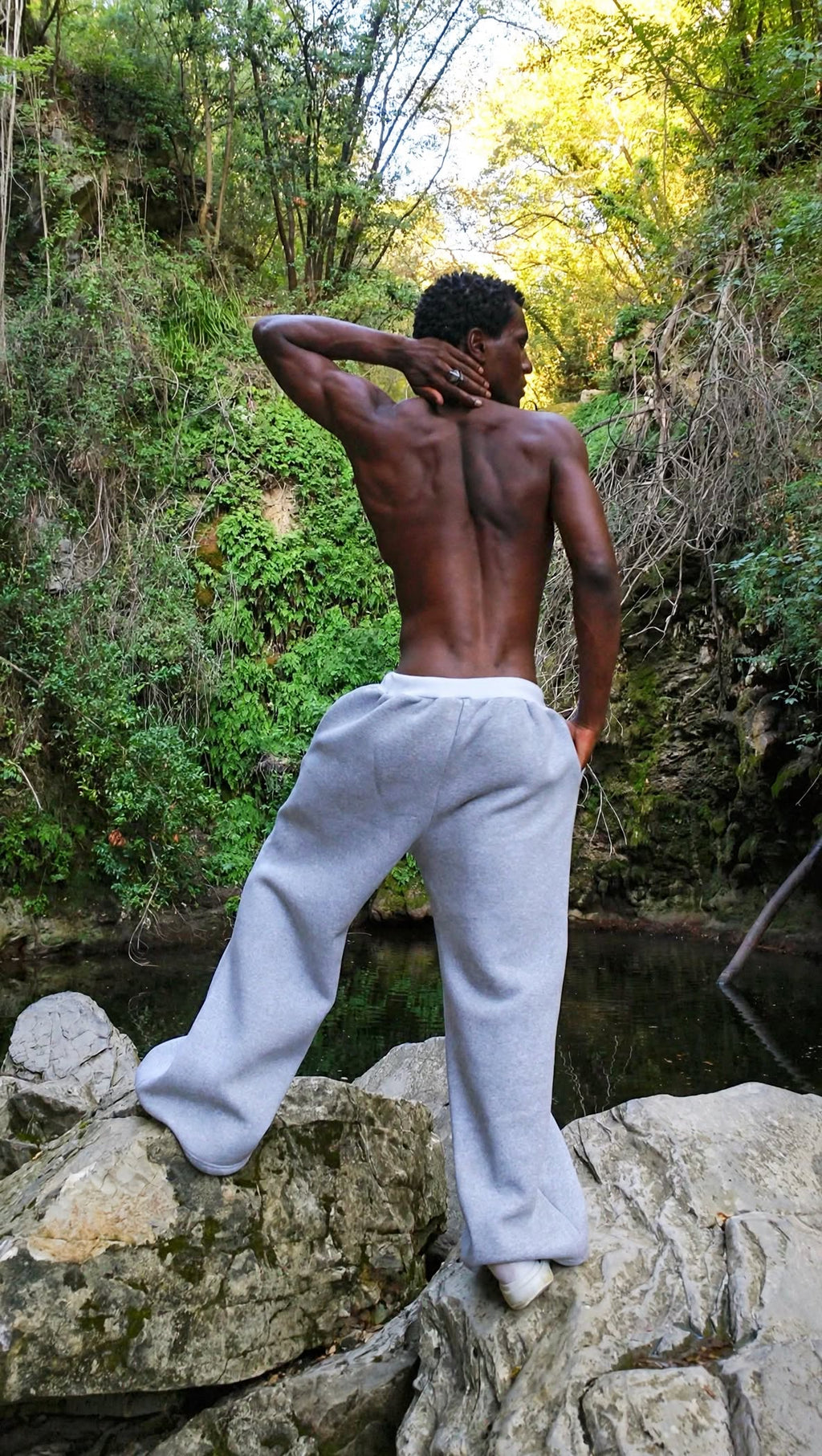 UNMATTA SWEATPANT * GREY WITH WHITE PRINT