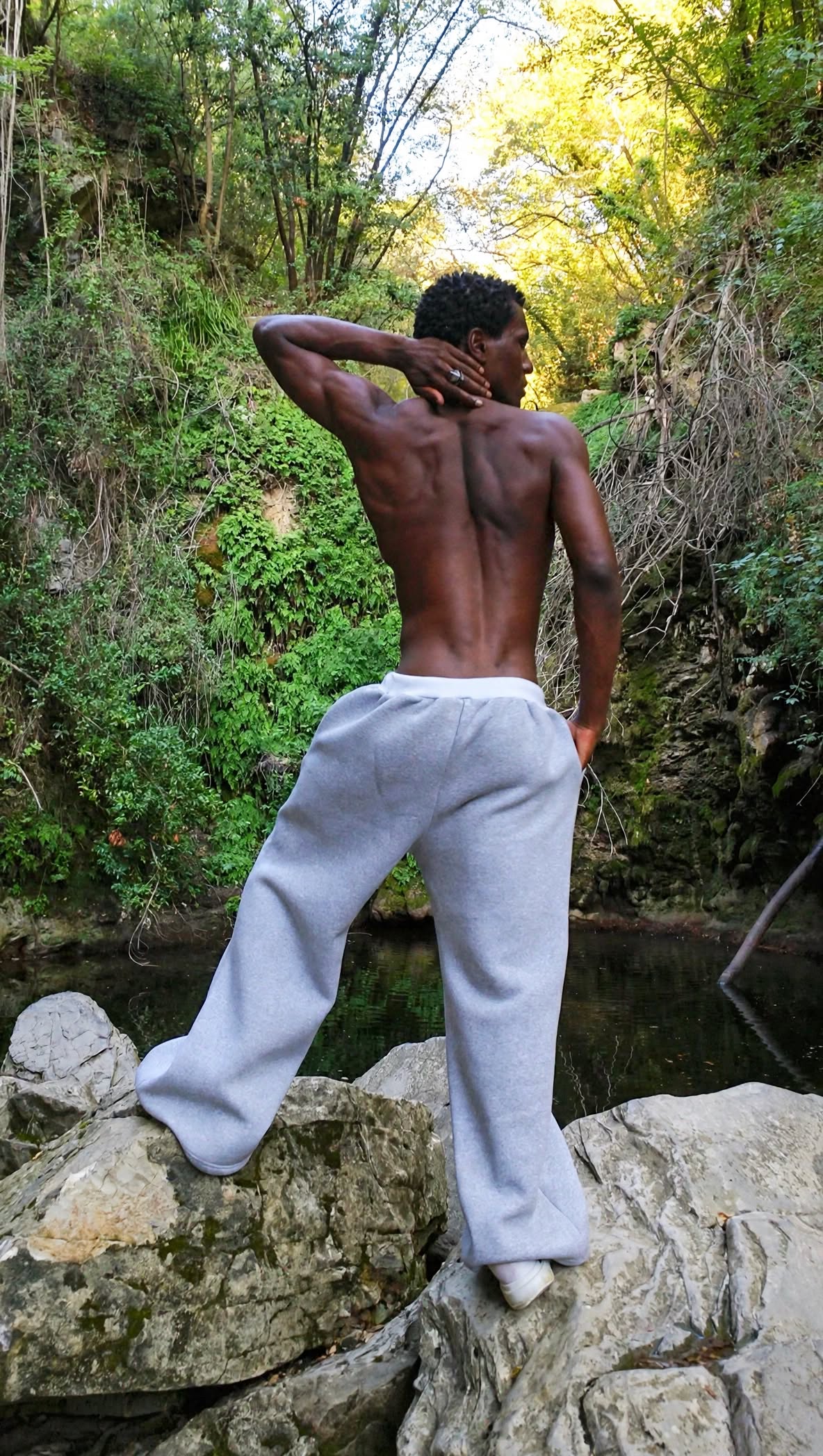 UNMATTA SWEATPANT * GREY WITH WHITE PRINT