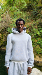 NIRMOKA HOODIE * GREY WITH TRANSPARENT SCALE INSERTS
