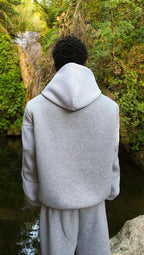 NIRMOKA HOODIE * GREY WITH TRANSPARENT SCALE INSERTS