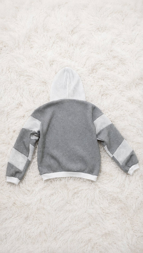 NIRMOKA HOODIE * GREY WITH TRANSPARENT SCALE INSERTS