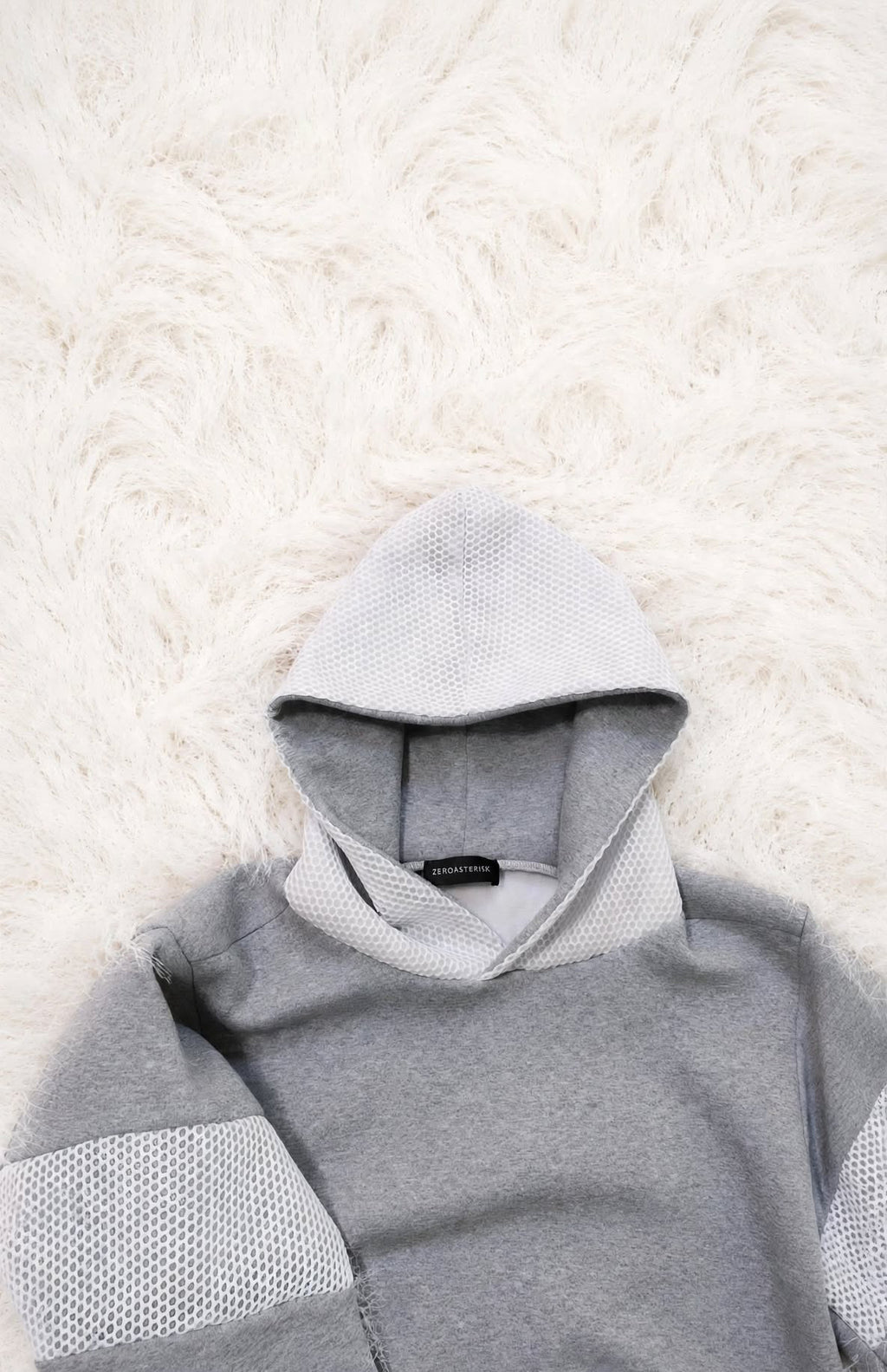 NIRMOKA HOODIE * GREY WITH TRANSPARENT SCALE INSERTS