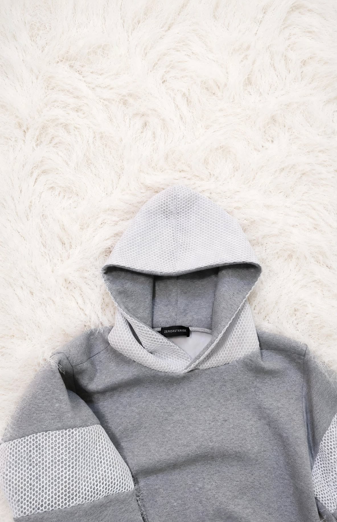 NIRMOKA HOODIE * GREY WITH TRANSPARENT SCALE INSERTS