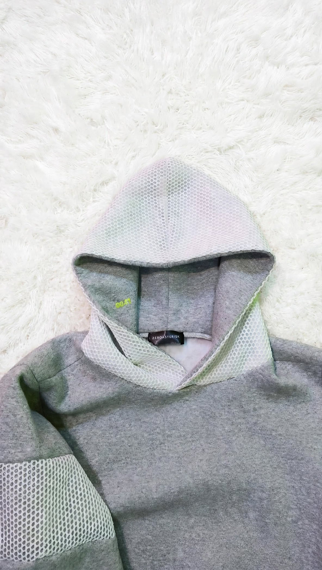 NIRMOKA HOODIE * GREY WITH TRANSPARENT SCALE INSERTS