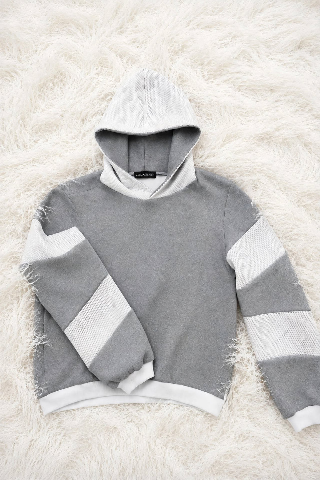 NIRMOKA HOODIE * GREY WITH TRANSPARENT SCALE INSERTS
