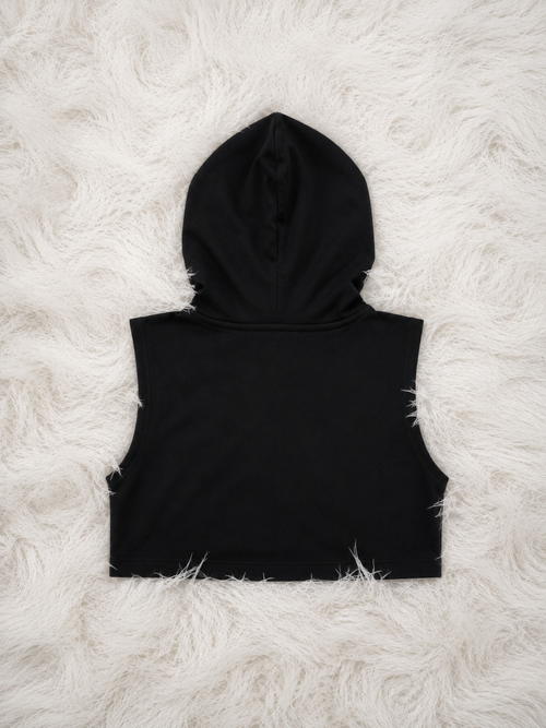ANJALI CROP HOOD  * BLACK