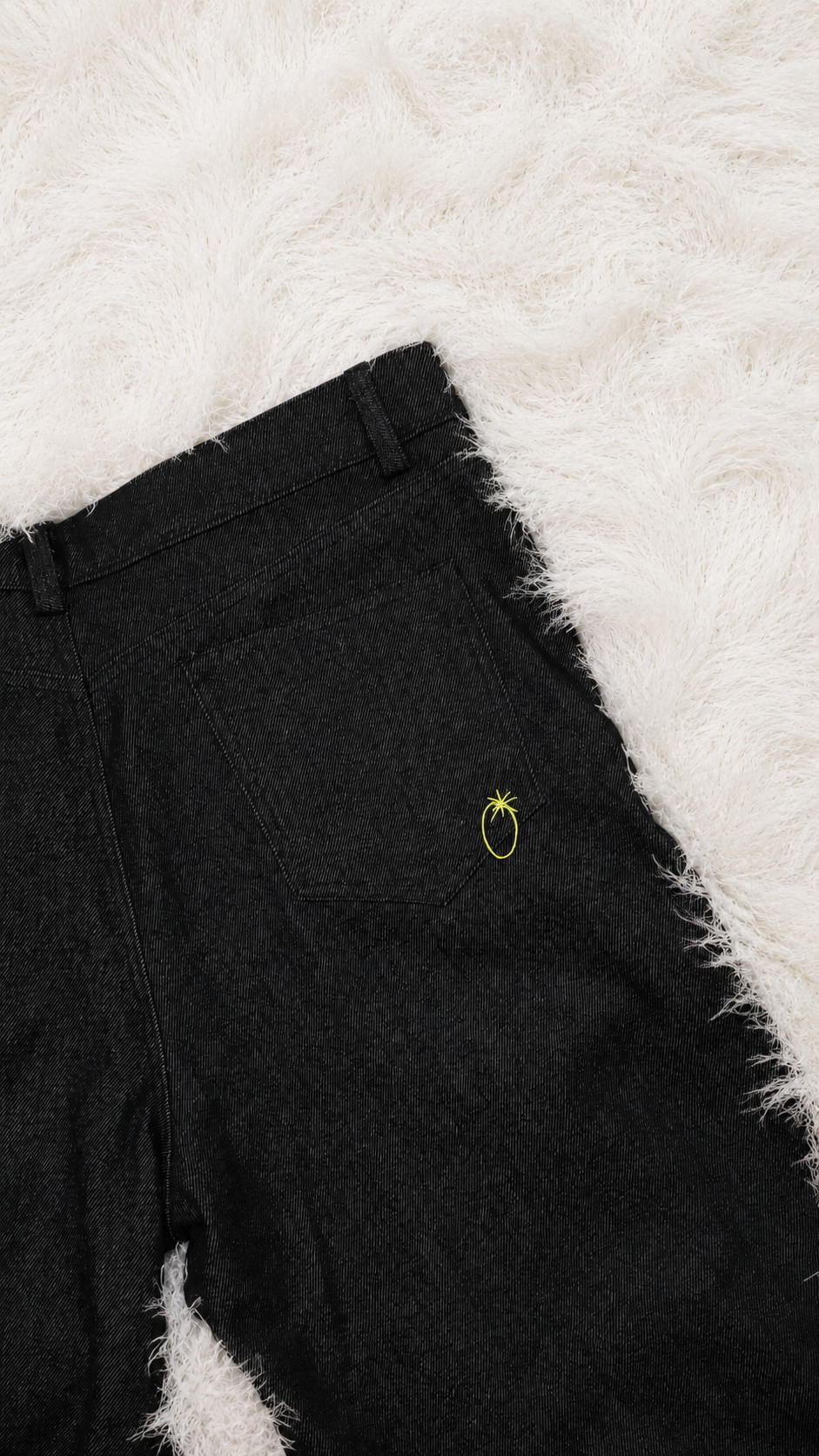 JEANS ANANTA RUBINO * BLACK WITH IMPERIAL PORPORA EMBROIDERY [lime edition]